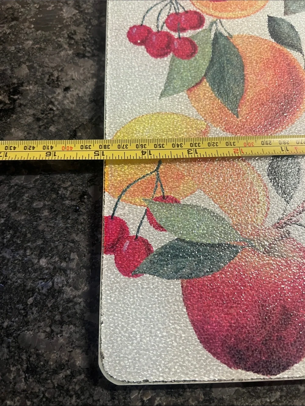 11x15 Vintage Tempered Glass Counter Saver or cutting board.  PERFECT FALL DECOR